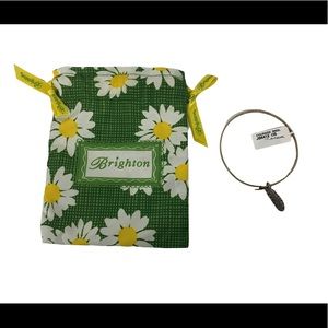 Brighton Hammered Bangle Bracelet Life & Courage Art & Soul Inspirational Charm